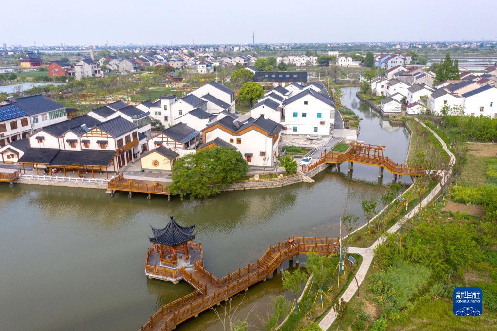 这是浙江省湖州市织里镇上林村（2021年4月8日摄，无人机照片）。新华社记者 徐昱 摄